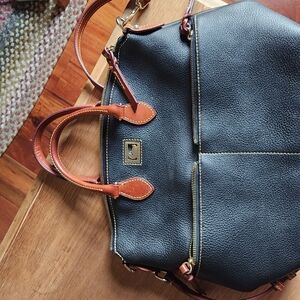 Elegant Black and Brown Leather Bag